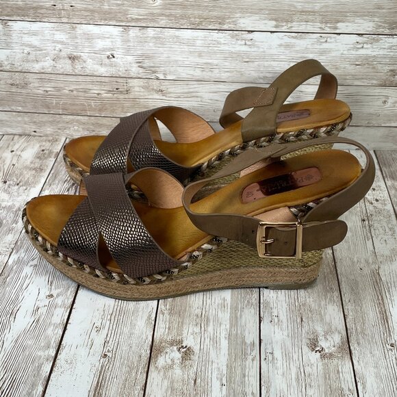 Patrizia Shoes - PATRIZIA by Spring Step Brigid Women's 9 (EUR 40) Brown Wedge Shoes Sandals EUC